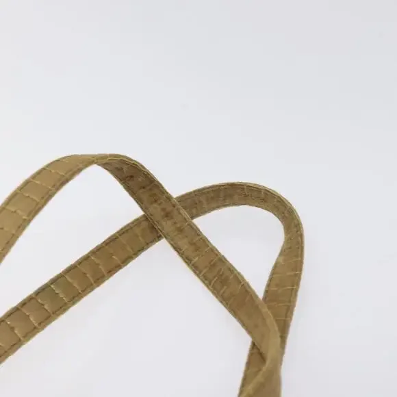 PRADA Hand Bag Satin Beige Gold